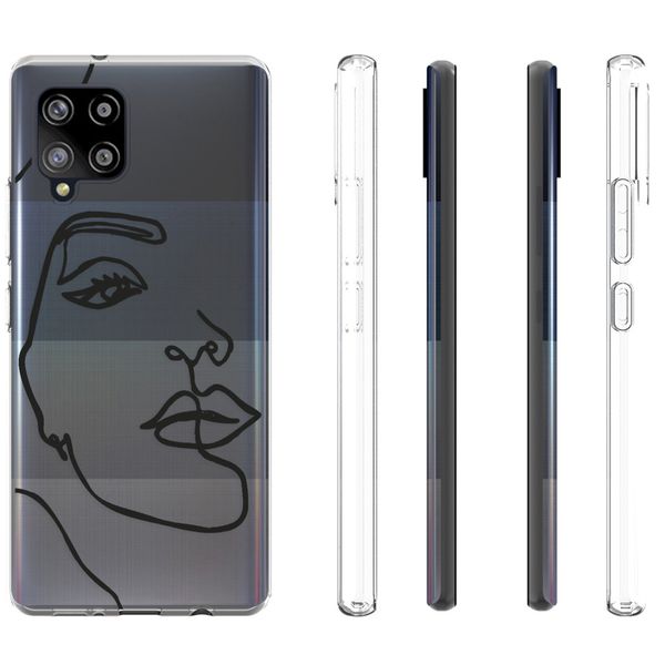 imoshion Coque Design Samsung Galaxy A42 - Visage abstrait - Noir