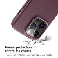 Accezz Coque arrière en cuir avec MagSafe Apple iPhone 14 Pro - Heath Purple