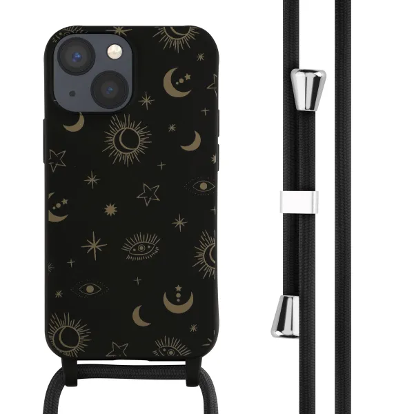 imoshion Coque design en silicone avec cordon iPhone 13 Mini - Sky Black