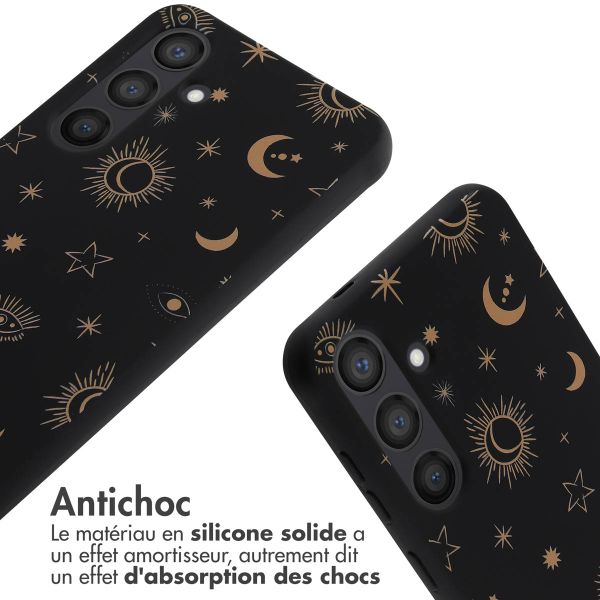 imoshion Coque design en silicone avec cordon Samsung Galaxy S24 - Sky Black