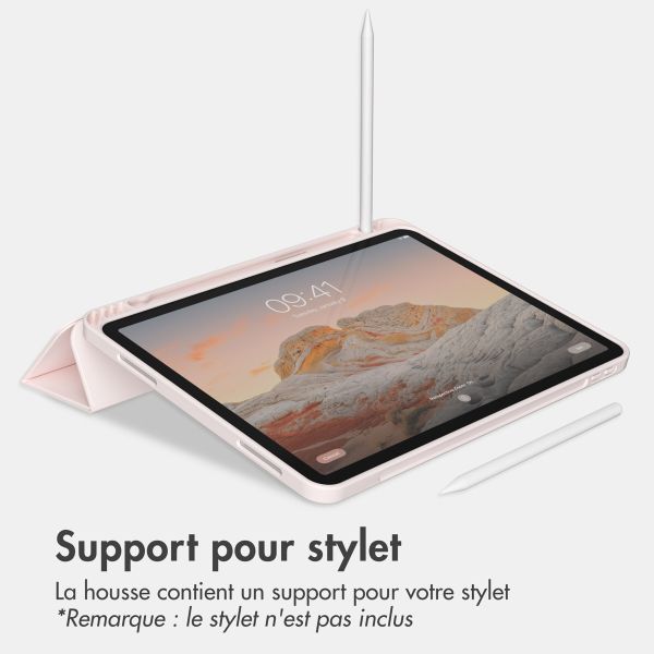 Accezz Coque tablette portefeuille Smart Silicone iPad Air 13 pouces (2025) M3 / (2024) M2 - Rose