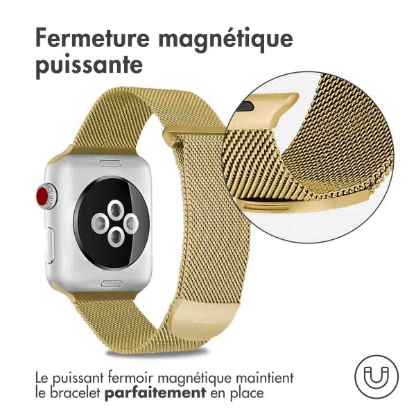 imoshion Bracelet magnétique milanais Apple Watch Series 1 á 10 / SE / Ultra (2) (44/45/46/49 mm) - Taille M - Dorée