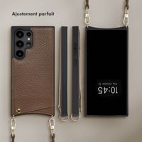 Selencia Coque de télephone Nova avec cordon et porte-cartes Samsung Galaxy S24 Ultra - Mocha Brown