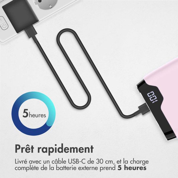 imoshion Batterie externe - 20.000 mAh - Quick Charge et Power Delivery - Rose