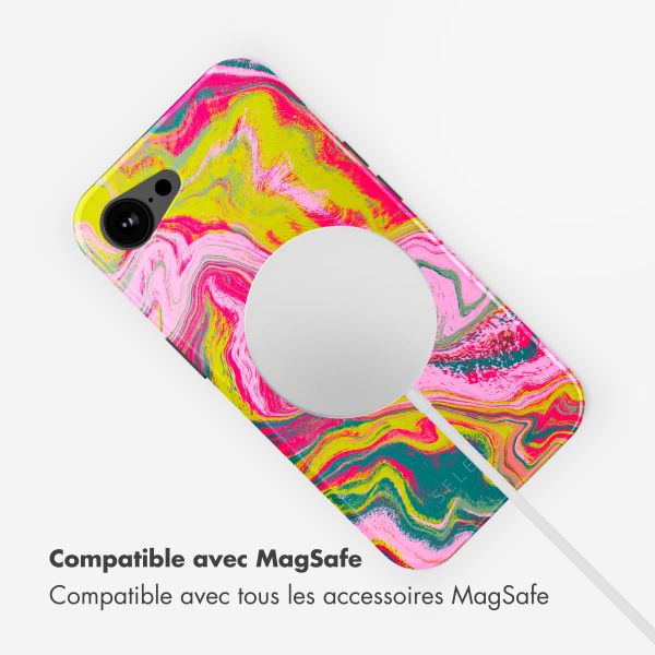 Selencia Coque arrière Vivid avec MagSafe Apple iPhone 16e - Marble Pink