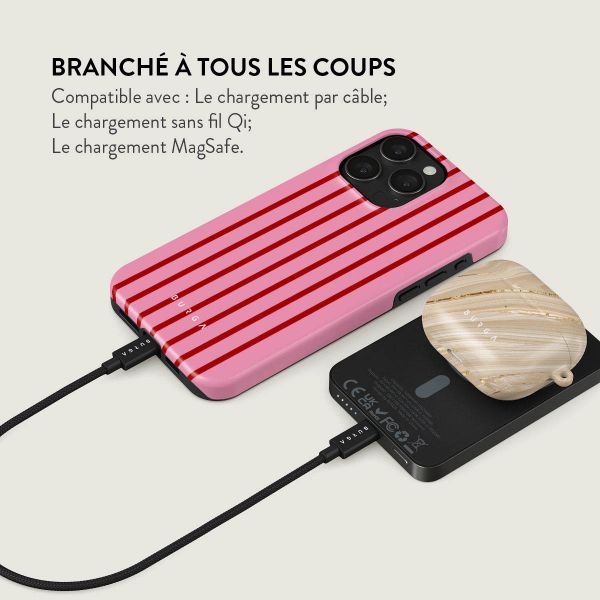 Burga Powerbank magnétique 5 000 mAh - MagSafe et Qi2 - Favorite Bikini / Gunmetal