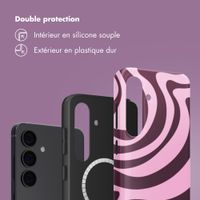 Selencia Coque arrière Vivid avec MagSafe Samsung Galaxy S24 - Wavy Swirl Pink Plum