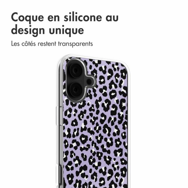 imoshion Coque Design Apple iPhone 16 - Leopard Lilac
