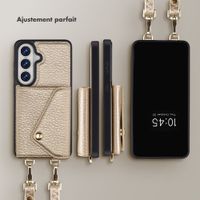 Selencia Coque de télephone Sera avec cordon et porte-cartes enveloppe Samsung Galaxy S26 - Champagne