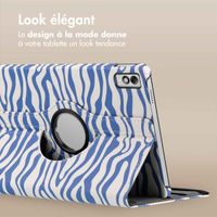 imoshion Coque tablette Design rotatif à 360° Lenovo Tab M10 5G - White Blue Stripes