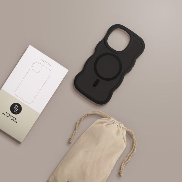 Selencia Coque arrière Wavy avec MagSafe Apple iPhone 15 Pro - Noir