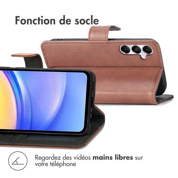 imoshion Étui de téléphone portefeuille Luxe Samsung Galaxy A15 (5G/4G) - Brun