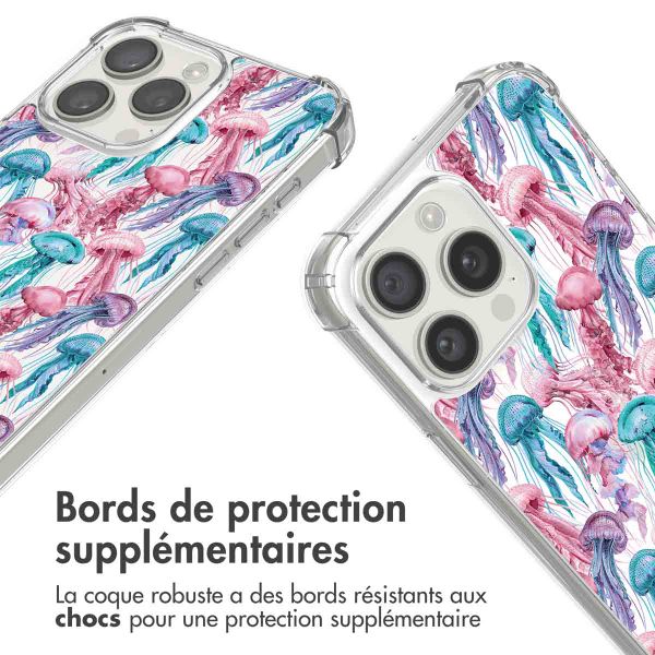 imoshion Coque Design avec cordon Apple iPhone 15 Pro - Jellyfish Watercolor