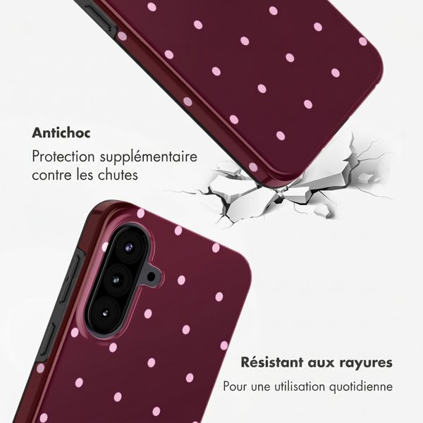 Selencia Coque arrière Vivid Samsung Galaxy A57 (5G) - Happy Dots Burgundy