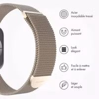 imoshion Bracelet magnétique milanais Apple Watch Series 1 - 9 / SE (38/40/41 mm) | Series 10 / 11 (42 mm) - Taille M - Champagne Gold