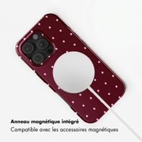 Selencia Coque arrière Vivid avec MagSafe Apple iPhone 16 Pro - Happy Dots Burgundy