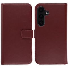 Selencia Étui portefeuille en cuir véritable Samsung Galaxy S25 - Burgundy