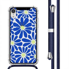 imoshion Coque Design avec cordon Apple iPhone Xr - Cobalt Blue Flowers Connect
