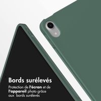 Accezz Étui de téléphone portefeuille Smart Silicone iPad Air 11 pouces (2024) M2 / Air 5 (2022) / iPad Air 4 (2020) - Vert foncé