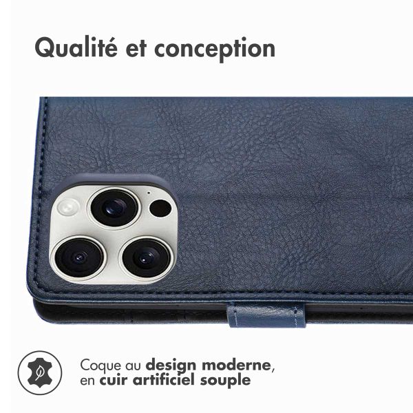 imoshion Étui de télephone portefeuille Apple iPhone 16 Pro Max - Bleu foncé