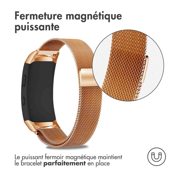 imoshion Bracelet magnétique milanais Samsung Gear Fit 2 / 2 Pro - Rose Dorée