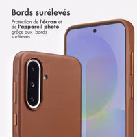 Accezz Coque arrière en cuir avec MagSafe Samsung Galaxy A36 / A56 - Marron café