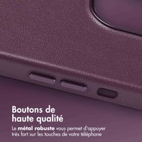 Accezz Coque arrière en cuir avec MagSafe Apple iPhone 13 Pro - Heath Purple