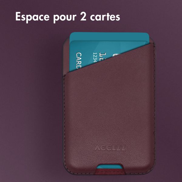 Accezz Porte-cartes en cuir - Compatible avec MagSafe et Qi2 - Heath Purple