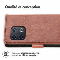 imoshion Étui de téléphone portefeuille Luxe OnePlus 10 Pro - Brun