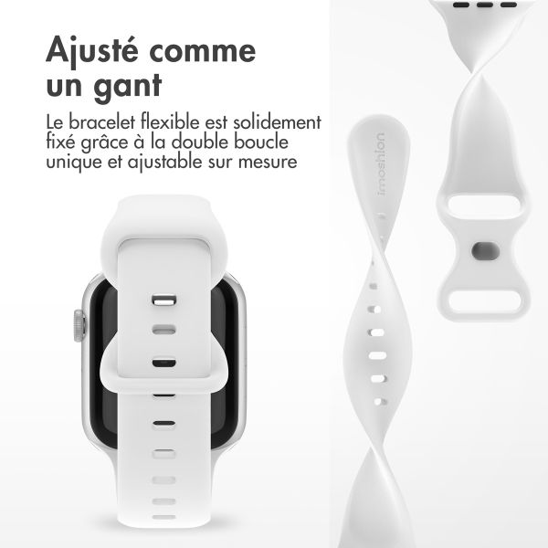 imoshion Bracelet en silicone⁺ Apple Watch Series 1 t/m 11 / SE / Ultra (44/45/46/49 mm) - Taille M/L - Blanc