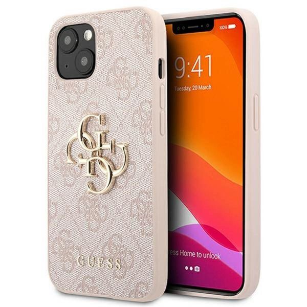 Guess Coque 4G Metal Logo Backcover iPhone 13 - Rose / Dorée