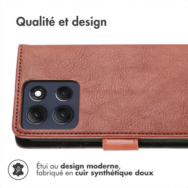 imoshion Étui de télephone portefeuille de luxe Motorola Moto G56 - Marron