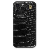 iDeal of Sweden Coque Vegan Leather Apple iPhone 15 Pro Max - Black Croco