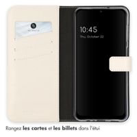 Selencia Étui portefeuille en cuir véritable Samsung Galaxy A13 (5G) / A04s - Greige