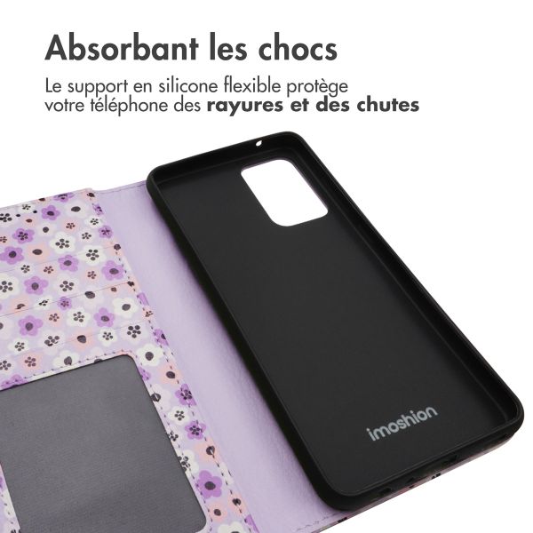 imoshion ﻿Étui de téléphone portefeuille Design Samsung Galaxy A52(s) (5G/4G) - Purple Flowers