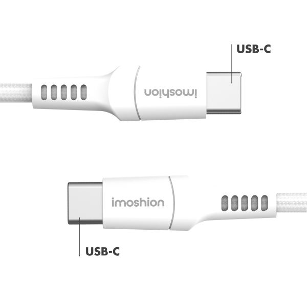 imoshion Braided USB-C vers câble USB-C - 2 mètre - Blanc