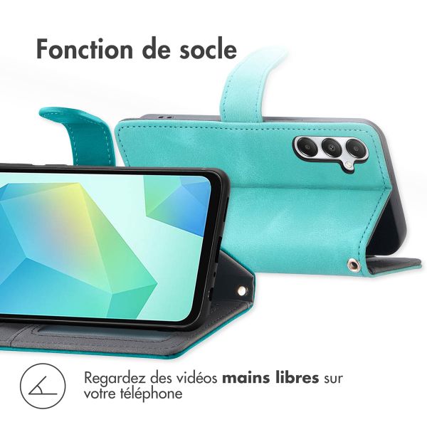 imoshion Etui de télephone portefeuille avec cordon Samsung Galaxy A15 (5G/4G) - Turquoise