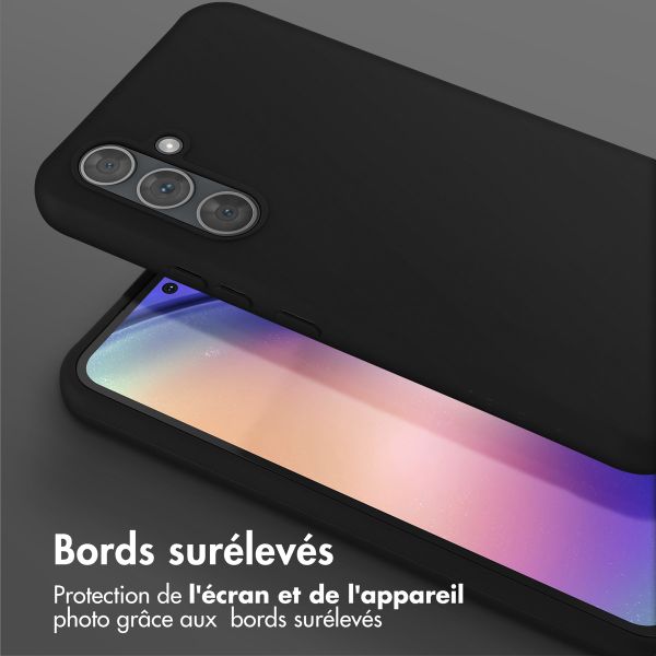 Selencia Coque silicone avec cordon amovible Samsung Galaxy A54 (5G) - Noir