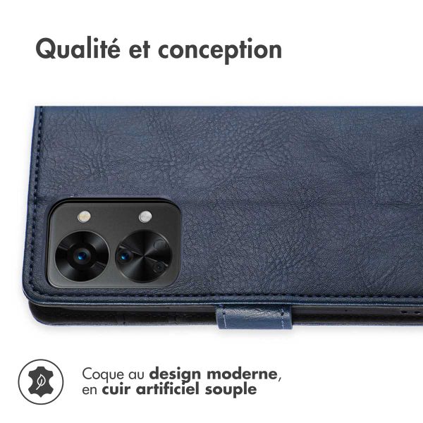 imoshion Étui de téléphone portefeuille Luxe OnePlus Nord 2T - Bleu foncé