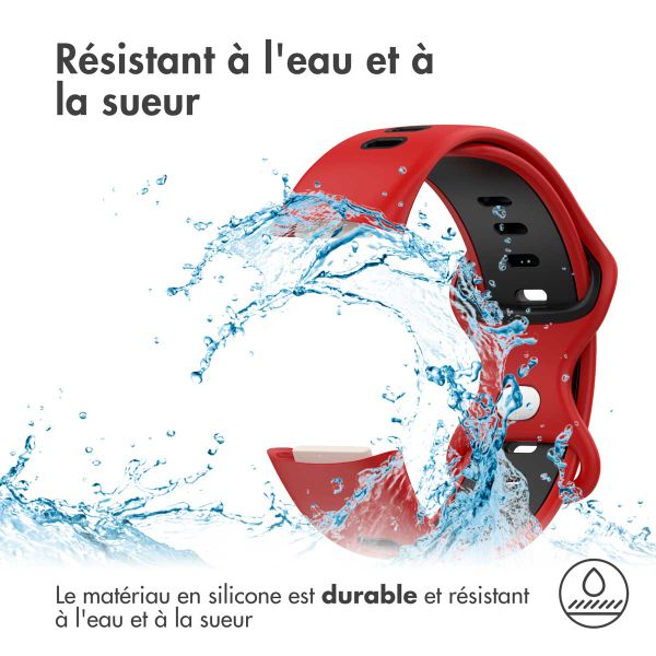 imoshion Bracelet sportif en silicone Fitbit Charge 5 / Charge 6 - Rouge / Noir