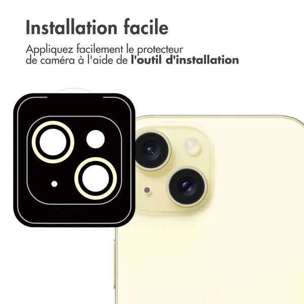imoshion Lot de 2 protections d'objectif de caméra Apple iPhone 15 / 15 Plus - Yellow
