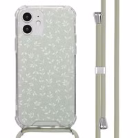 imoshion Coque Design avec cordon Apple iPhone 12 (Pro) - Smoke Green Flowers