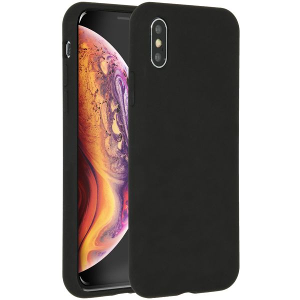 Accezz Coque Liquid Silicone iPhone Xs / X - Noir