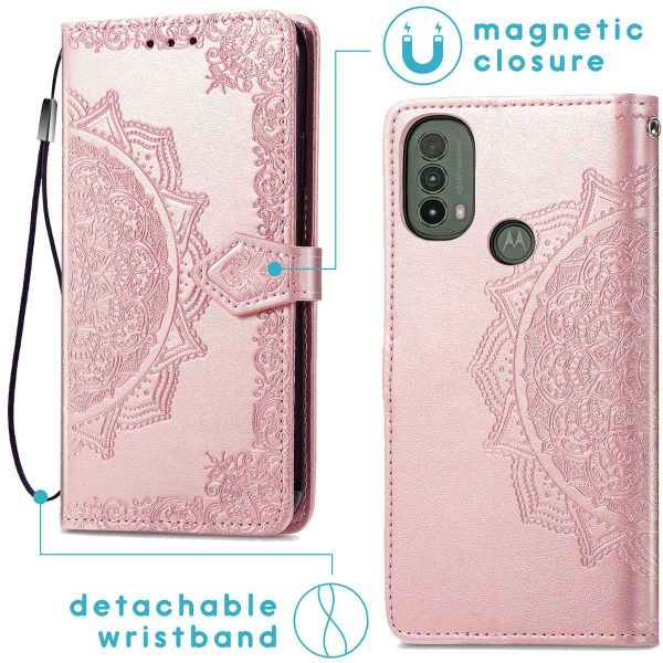 imoshion Etui de téléphone portefeuille Mandala Motorola Moto E30 / E40 - Rose Champagne