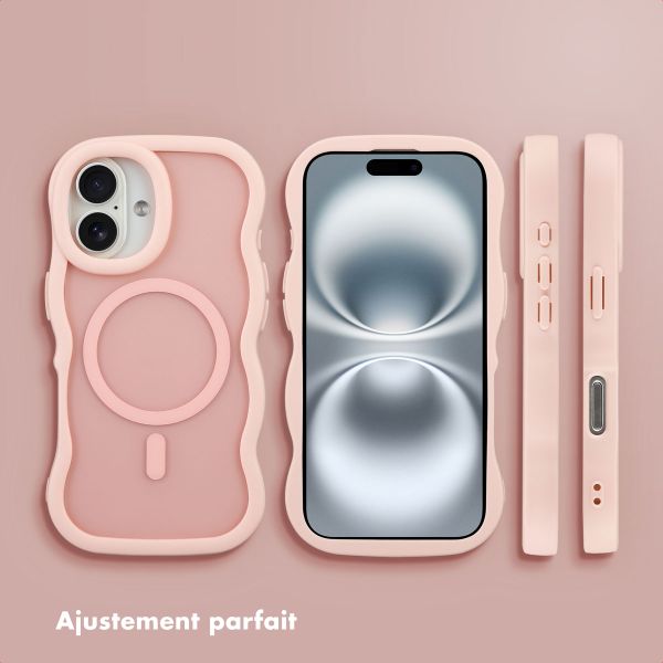 Selencia Coque arrière Wavy avec MagSafe Apple iPhone 16 - Soft Pink