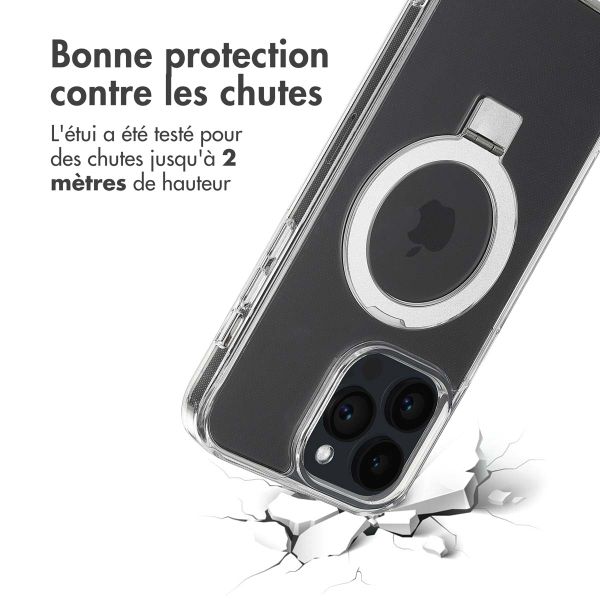 Accezz Coque Ring Stand avec MagSafe iPhone 14 Pro Max - Transparent