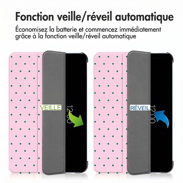 imoshion Coque tablette Design Trifold Apple iPad 11 (2025) 11 pouces A16 / iPad 10 (2022) 10.9 pouces - Happy Dots
