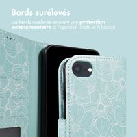 imoshion Étui de télephone portefeuille Design Apple iPhone SE (2022 / 2020) / 8 / 7 / 6(s) - Botanica