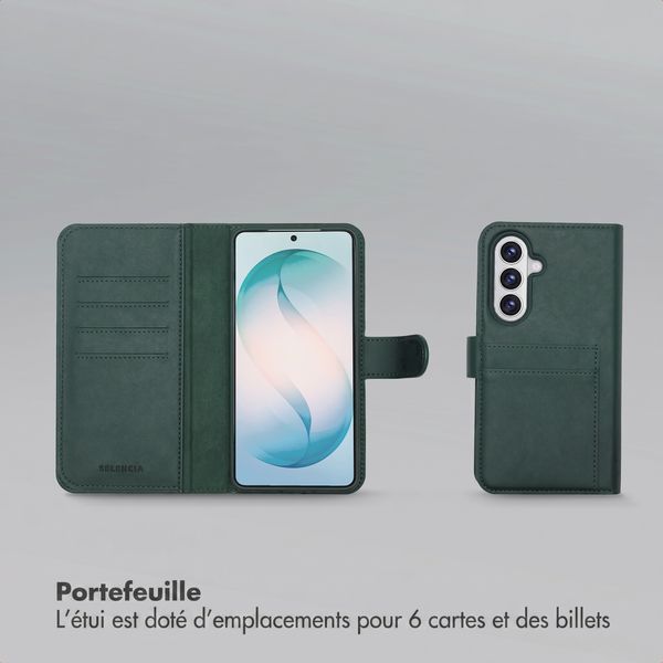 Selencia Étui portefeuille amovible Olyn avec MagSafe Samsung Galaxy S26 Plus - Vert