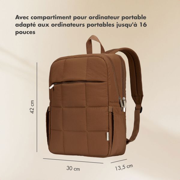 Selencia Sac à dos ordinateur portables Vaya Puffy 16 pouces - Mocha Brown